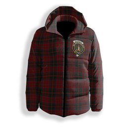 ScotsTee Shop Scottish McDonald of Glencoe Crest Tartan Down Jacket Winter White Duck Down Plaid