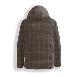 ScotsTee Shop Scottish Kennedy Weathered Crest Tartan Down Jacket Winter White Duck Down Plaid