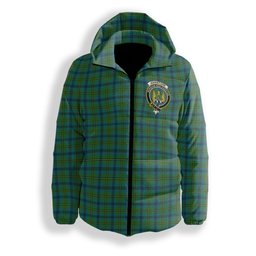 ScotsTee Shop Scottish Johnstone Originaux Ancient Clan Crest Tartan Down Jacket Winter White Duck Down Plaid