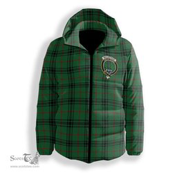 ScotsTee Shop Scottish MacArthur-Fox Ancient Crest Tartan Down Jacket Winter White Duck Down Plaid