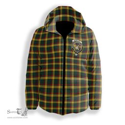 ScotsTee Shop Scottish McMillan Old Modern Crest Tartan Down Jacket Winter White Duck Down Plaid