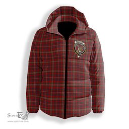 ScotsTee Shop Scottish MacKinnon 1831 Crest Tartan Down Jacket Winter White Duck Down Plaid