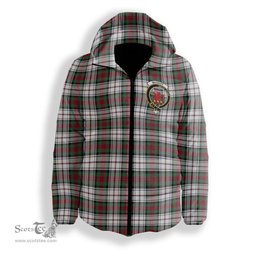 ScotsTee Shop Scottish MacDuff Dress Modern Crest Tartan Down Jacket Winter White Duck Down Plaid