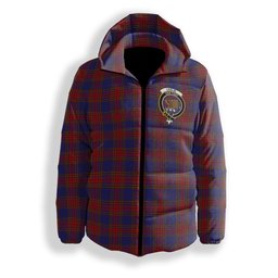 ScotsTee Shop Scottish Leslie J Cant Crest Tartan Down Jacket Winter White Duck Down Plaid