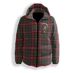 ScotsTee Shop Scottish MacCulloch Ancient Crest Tartan Down Jacket Winter White Duck Down Plaid