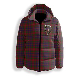 ScotsTee Shop Scottish MacIntyre of Gatehouse Crest Tartan Down Jacket Winter White Duck Down Plaid