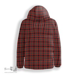 ScotsTee Shop Scottish Innes Red Modern Crest Tartan Down Jacket Winter White Duck Down Plaid