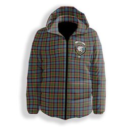 ScotsTee Shop Scottish Norvel Crest Tartan Down Jacket Winter White Duck Down Plaid