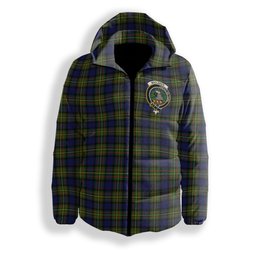 ScotsTee Shop Scottish MacLaren Modern Crest Tartan Down Jacket Winter White Duck Down Plaid