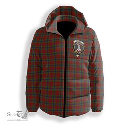 ScotsTee Shop Scottish McLean of Duart Crest Tartan Down Jacket Winter White Duck Down Plaid