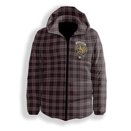 ScotsTee Shop Scottish MacPherson Hunting Crest Tartan Down Jacket Winter White Duck Down Plaid