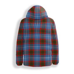 ScotsTee Shop Scottish Sydserf Crest Tartan Down Jacket Winter White Duck Down Plaid