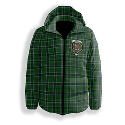 ScotsTee Shop Scottish Innes Hunting Crest Tartan Down Jacket Winter White Duck Down Plaid