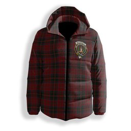 ScotsTee Shop Scottish MacDonald of Glencoe Crest Tartan Down Jacket Winter White Duck Down Plaid