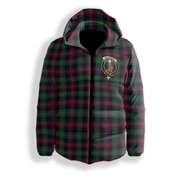 ScotsTee Shop Scottish McLennan Modern Crest Tartan Down Jacket Winter White Duck Down Plaid