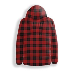 ScotsTee Shop Scottish McLeod Black and Red Modern Crest Tartan Down Jacket Winter White Duck Down Plaid