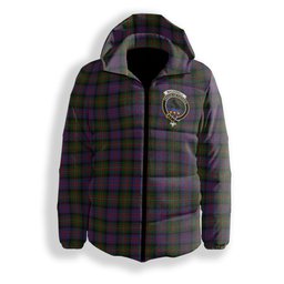 ScotsTee Shop Scottish MacDonell of Glengarry 2 Crest Tartan Down Jacket Winter White Duck Down Plaid