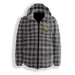 ScotsTee Shop Scottish MacPherson Dress 1951 Crest Tartan Down Jacket Winter White Duck Down Plaid
