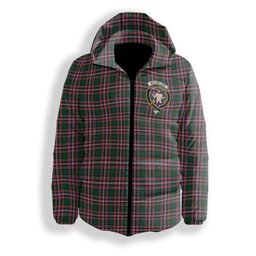 ScotsTee Shop Scottish McFarland Hunting Modern Crest Tartan Down Jacket Winter White Duck Down Plaid