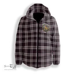 ScotsTee Shop Scottish MacPherson of Pitmain Crest Tartan Down Jacket Winter White Duck Down Plaid