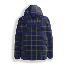 ScotsTee Shop Scottish Marshall of Keith Crest Tartan Down Jacket Winter White Duck Down Plaid