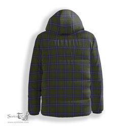 ScotsTee Shop Scottish McMillan Hunting Modern Crest Tartan Down Jacket Winter White Duck Down Plaid