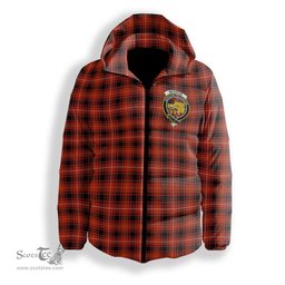 ScotsTee Shop Scottish MacIvor Ancient Crest Tartan Down Jacket Winter White Duck Down Plaid