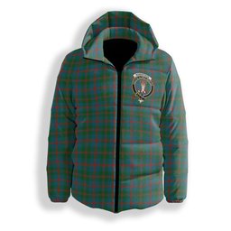 ScotsTee Shop Scottish Robertson of Struan Ancient Crest Tartan Down Jacket Winter White Duck Down Plaid