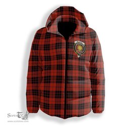 ScotsTee Shop Scottish McLeod of Raasay Ancient Crest Tartan Down Jacket Winter White Duck Down Plaid