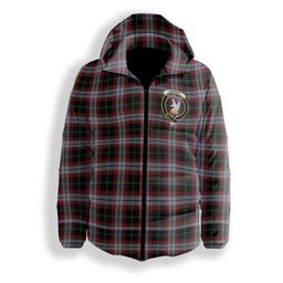 ScotsTee Shop Scottish Lindsay Hunting Ancient Crest Tartan Down Jacket Winter White Duck Down Plaid