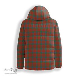 ScotsTee Shop Scottish Robertson Ancient Clan Crest Tartan Down Jacket Winter White Duck Down Plaid