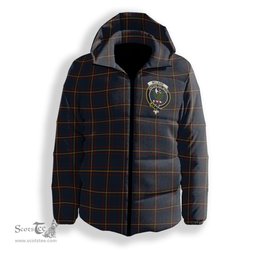 ScotsTee Shop Scottish McLaine of Lochbuie Hunting Crest Tartan Down Jacket Winter White Duck Down Plaid