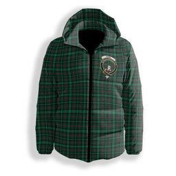 ScotsTee Shop Scottish Ross Hunting Modern Crest Tartan Down Jacket Winter White Duck Down Plaid