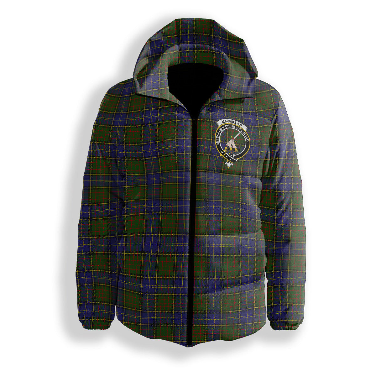 ScotsTee Shop Scottish MacMillan Hunting 2 Crest Tartan Down Jacket Winter White Duck Down Plaid