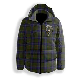 ScotsTee Shop Scottish MacMillan Hunting 2 Crest Tartan Down Jacket Winter White Duck Down Plaid