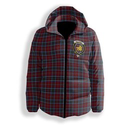 ScotsTee Shop Scottish MacTavish 2 Crest Tartan Down Jacket Winter White Duck Down Plaid