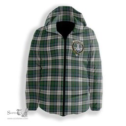 ScotsTee Shop Scottish MacCallum Dress Ancient Crest Tartan Down Jacket Winter White Duck Down Plaid