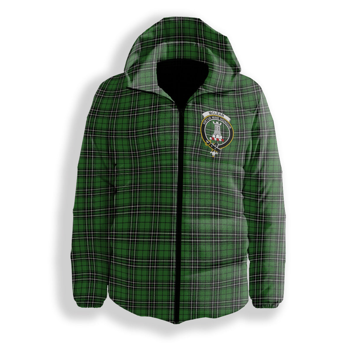 ScotsTee Shop Scottish McLean of Duart Hunting Ancient Crest Tartan Down Jacket Winter White Duck Down Plaid