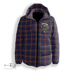 ScotsTee Shop Scottish MacLaine of Lochbuie Hunting Modern Crest Tartan Down Jacket Winter White Duck Down Plaid