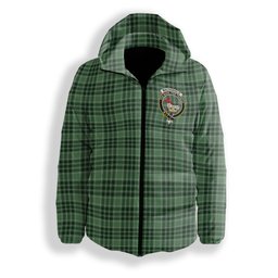 ScotsTee Shop Scottish MacDonald Lord of the Isles Hunting SC Crest Tartan Down Jacket Winter White Duck Down Plaid