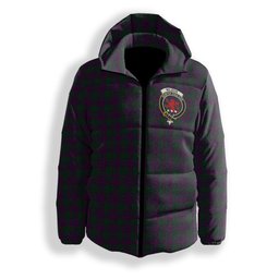 ScotsTee Shop Scottish Wilsons 211 Crest Tartan Down Jacket Winter White Duck Down Plaid