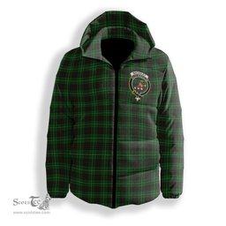 ScotsTee Shop Scottish MacAuley of Lewis Crest Tartan Down Jacket Winter White Duck Down Plaid