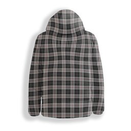 ScotsTee Shop Scottish MacPherson of Cluny Black and White Crest Tartan Down Jacket Winter White Duck Down Plaid