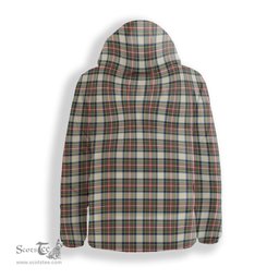 ScotsTee Shop Scottish Stewart Dress Modern SC Crest Tartan Down Jacket Winter White Duck Down Plaid