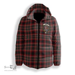 ScotsTee Shop Scottish Innes of Cowie Modern Crest Tartan Down Jacket Winter White Duck Down Plaid