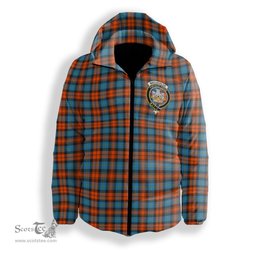 ScotsTee Shop Scottish MacLachlan Ancient Crest Tartan Down Jacket Winter White Duck Down Plaid