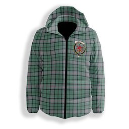 ScotsTee Shop Scottish Kelly of Sleat Hunting Ancient Crest Tartan Down Jacket Winter White Duck Down Plaid