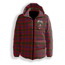 ScotsTee Shop Scottish Ross 4 Crest Tartan Down Jacket Winter White Duck Down Plaid