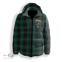 ScotsTee Shop Scottish McAuley of Lewis Modern Crest Tartan Down Jacket Winter White Duck Down Plaid