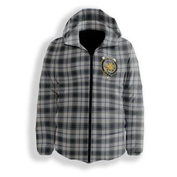 ScotsTee Shop Scottish MacTavish of Dunardry Dress Crest Tartan Down Jacket Winter White Duck Down Plaid